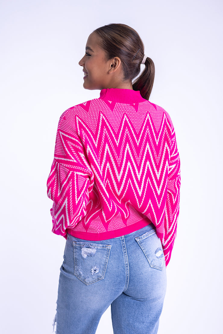 Suéter tejido con zig zag