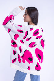 Suéter oversize tipo animal print