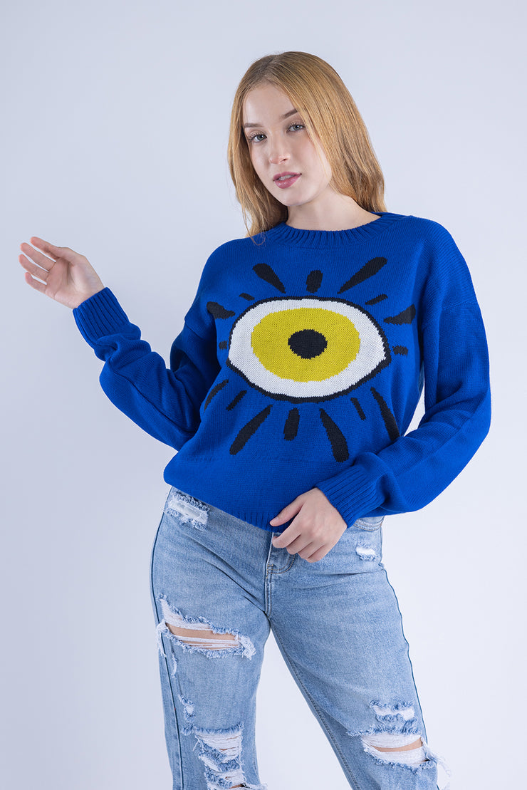 Suéter tejido con estampado