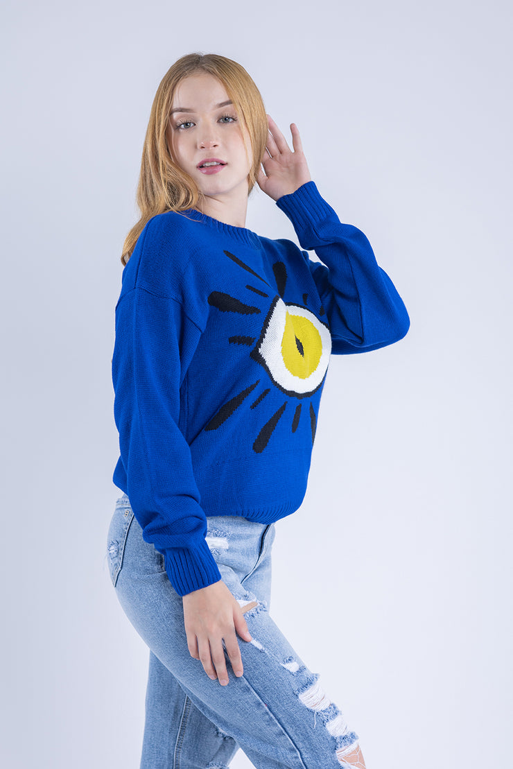 Suéter tejido con estampado