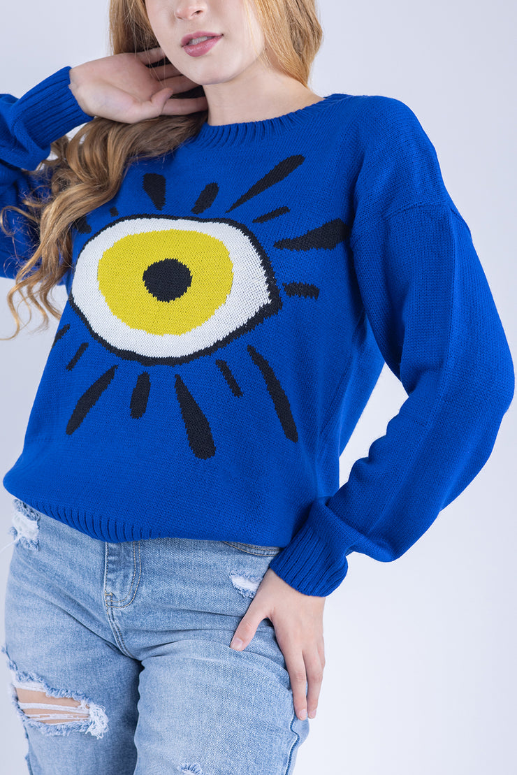 Suéter tejido con estampado