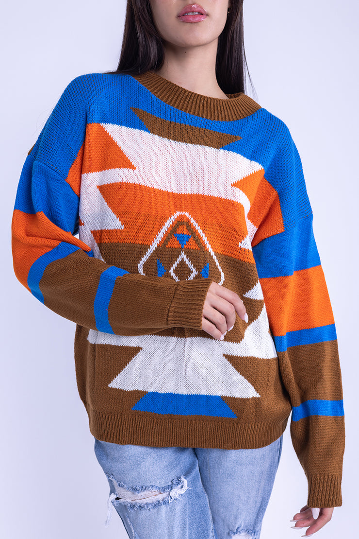 Suéter con estampado hippie