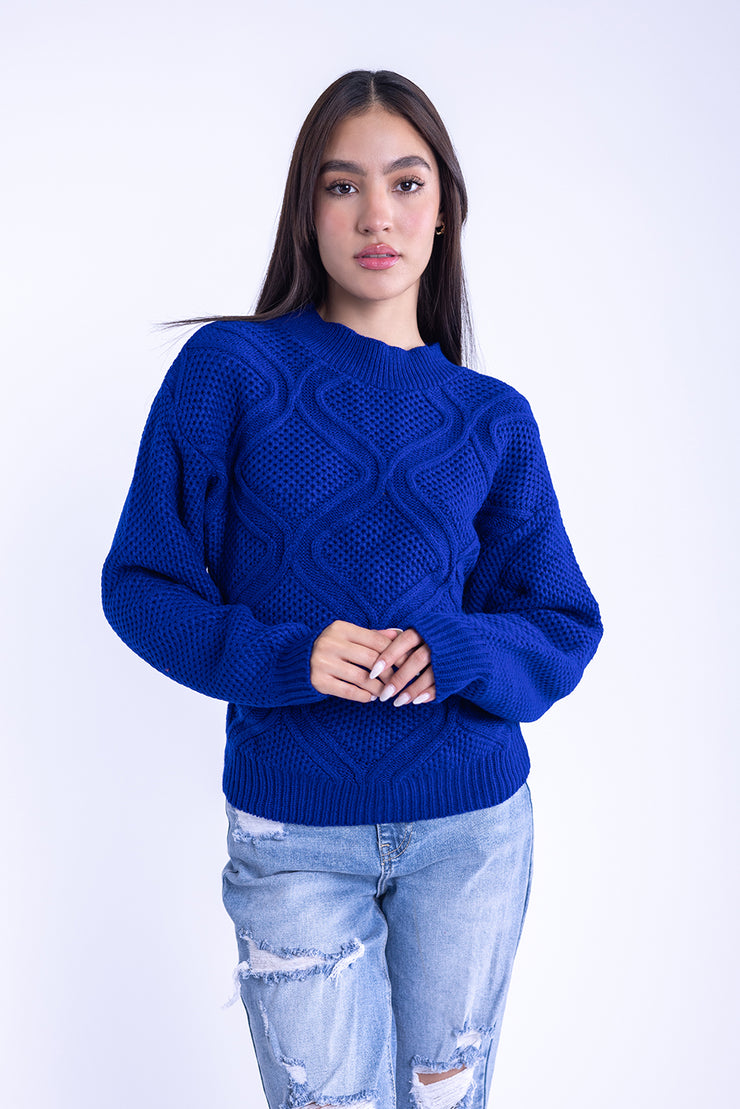 Suéter cuello redondo con detalles