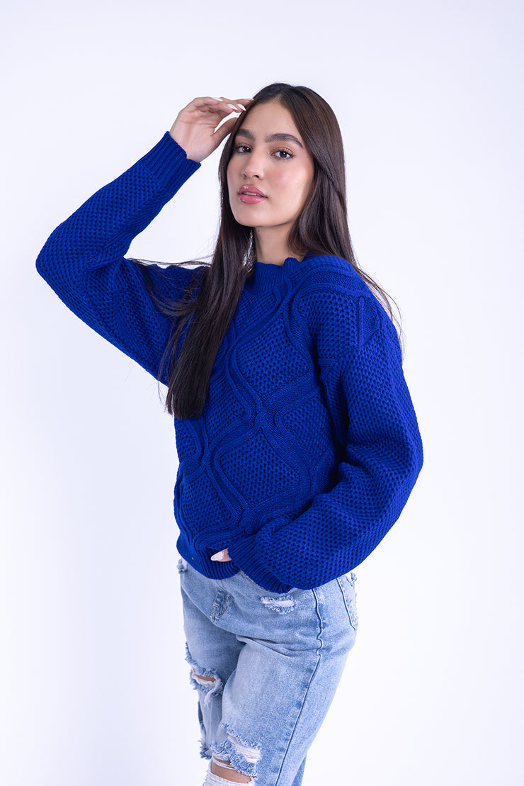 Suéter cuello redondo con detalles