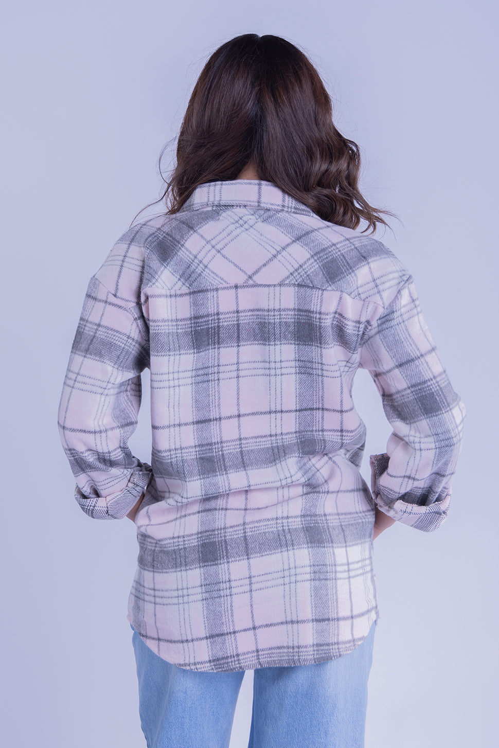 Camisola de cuadros abotonada