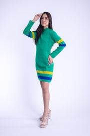 Vestido tipo suéter con franjas