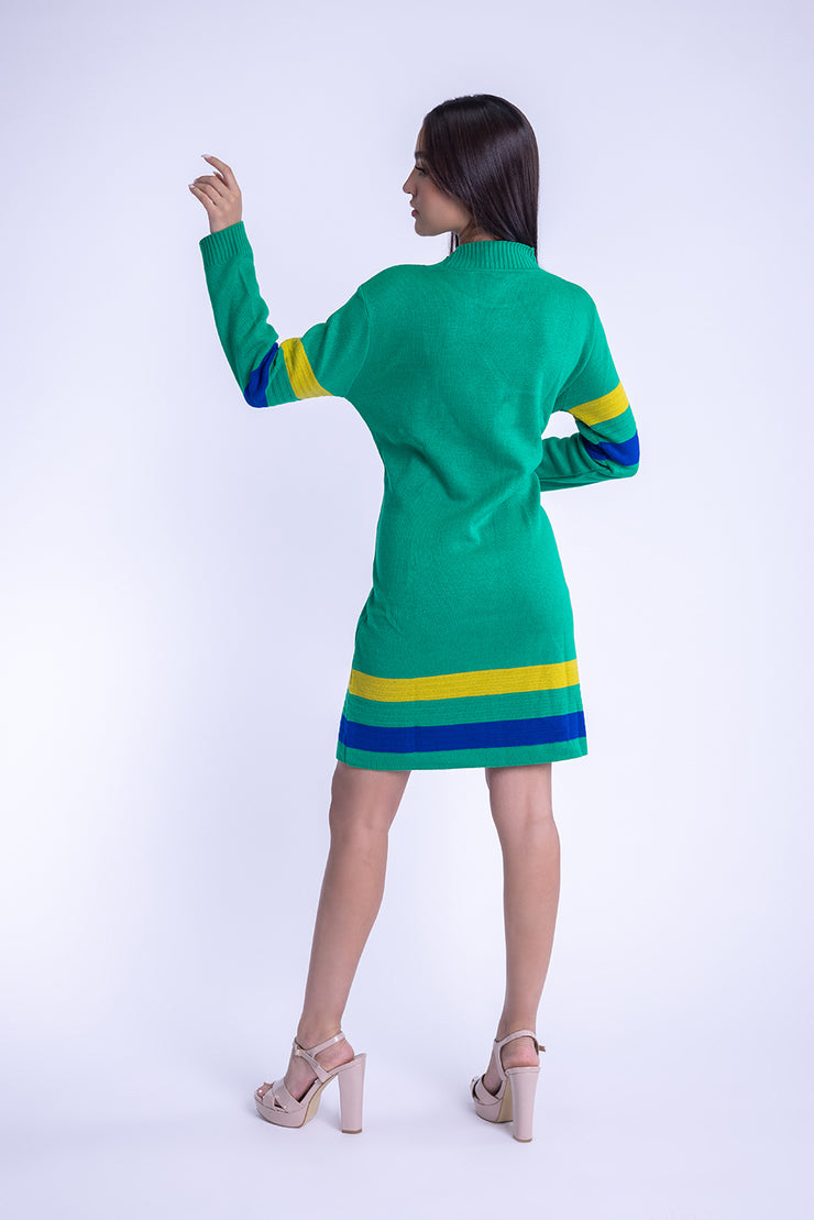 Vestido tipo suéter con franjas