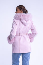 Saco rosa con peluche