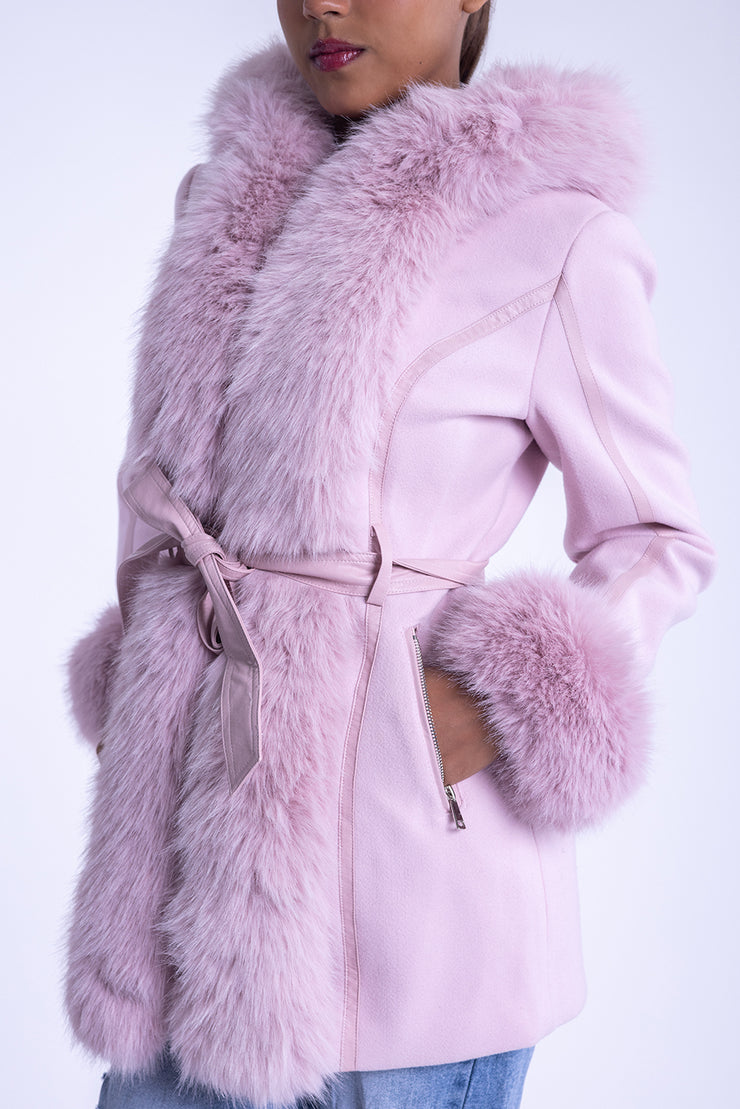Saco rosa con peluche