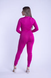 Jumper rosa acanalado