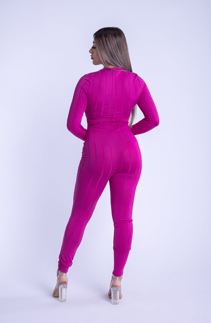 Jumper rosa acanalado