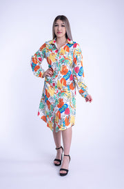 Vestido con flores de colores largo