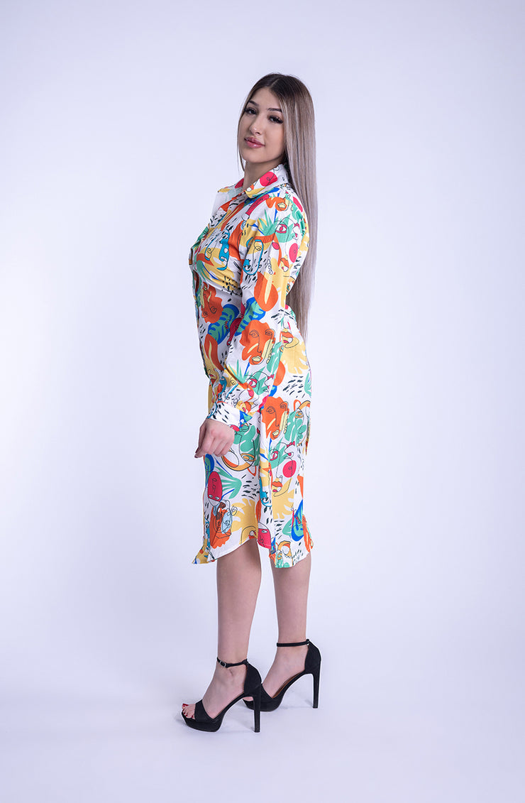 Vestido con flores de colores largo