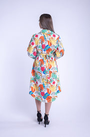 Vestido con flores de colores largo
