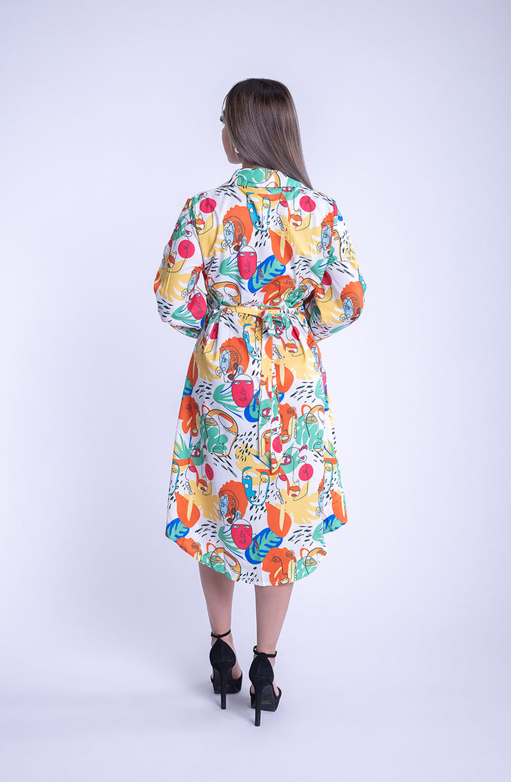 Vestido con flores de colores largo