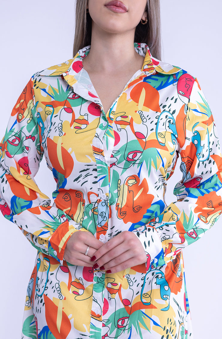 Vestido con flores de colores largo