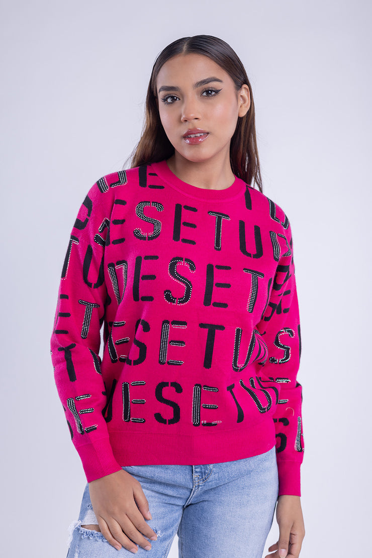 Suéter estampado de lettering