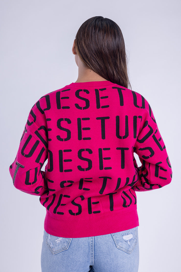 Suéter estampado de lettering