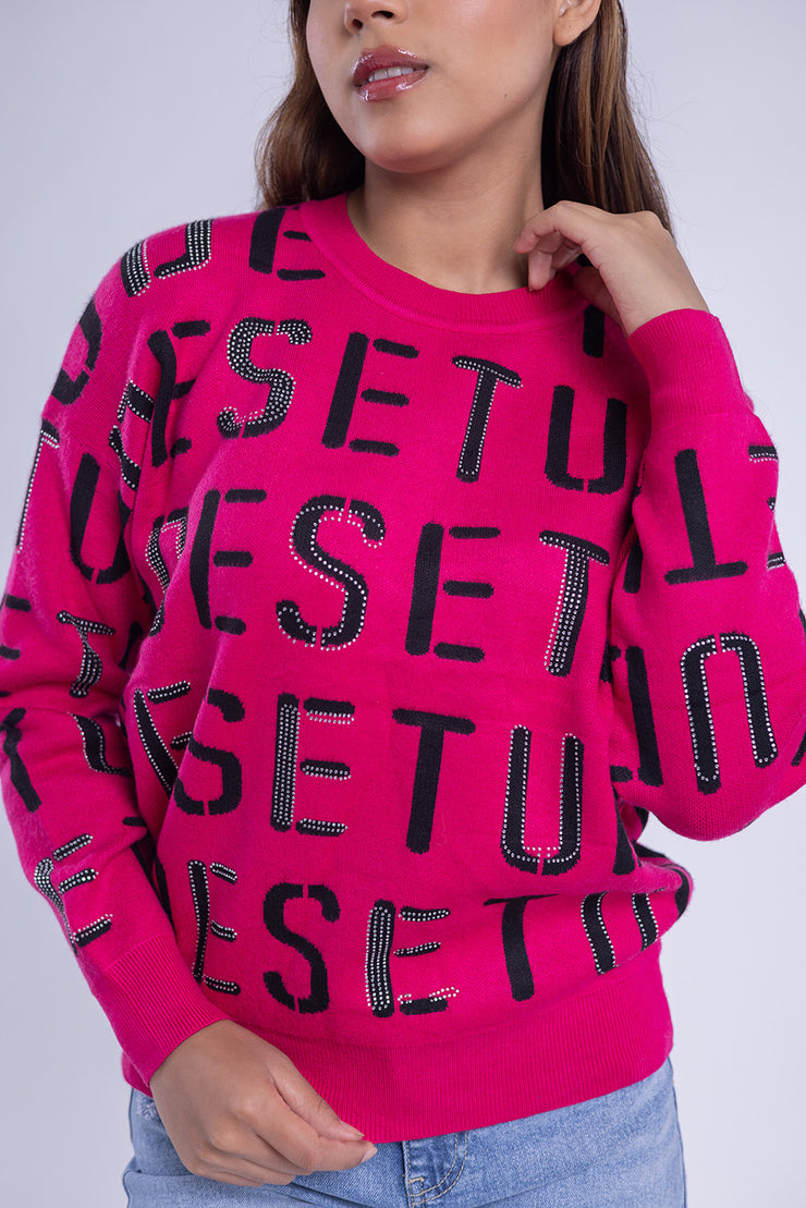 Suéter estampado de lettering