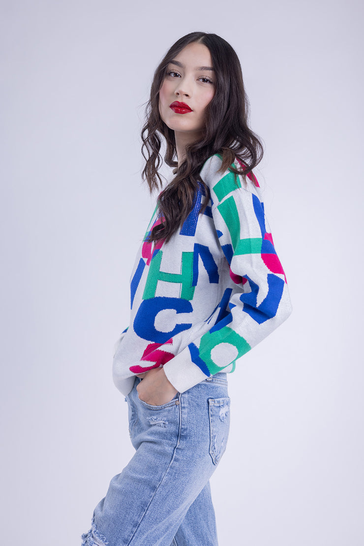 Suéter estampado de lettering