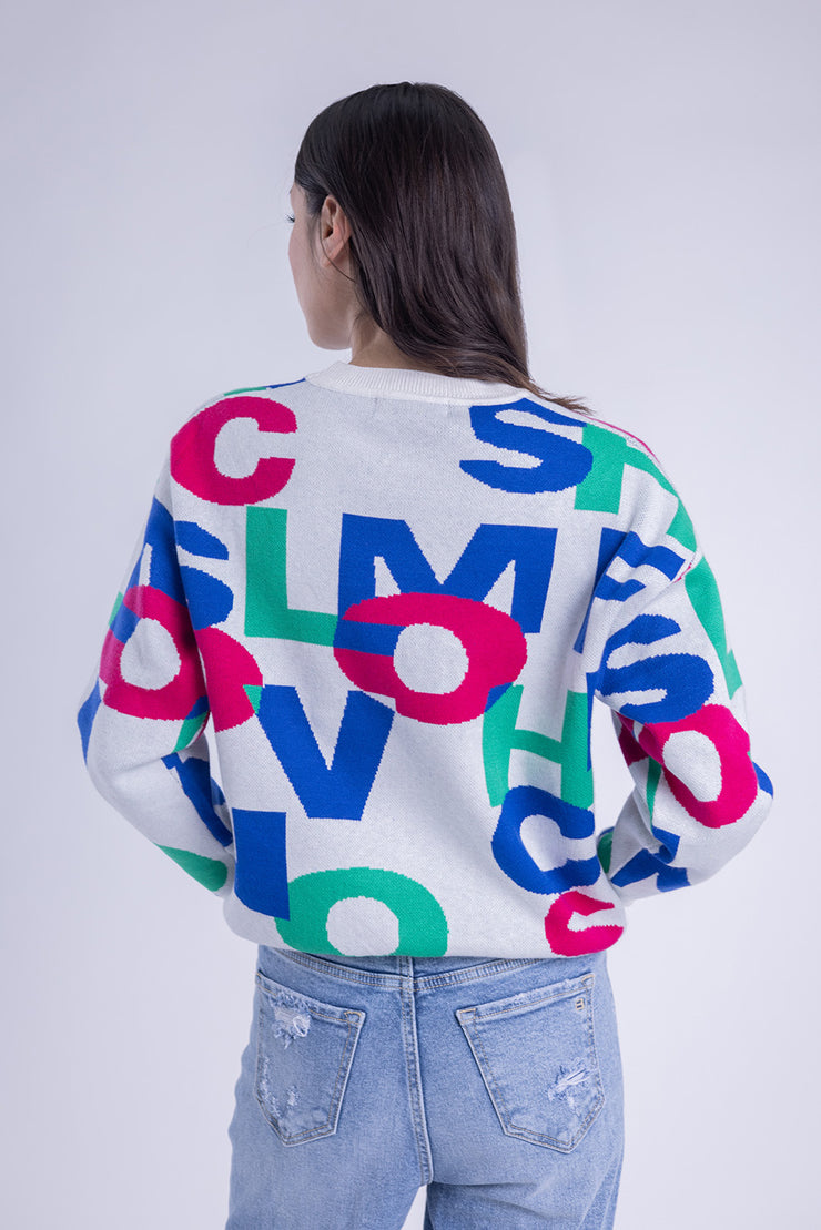 Suéter estampado de lettering
