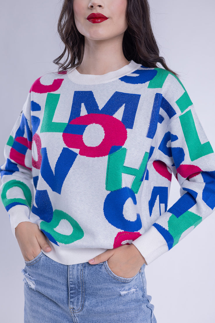 Suéter estampado de lettering
