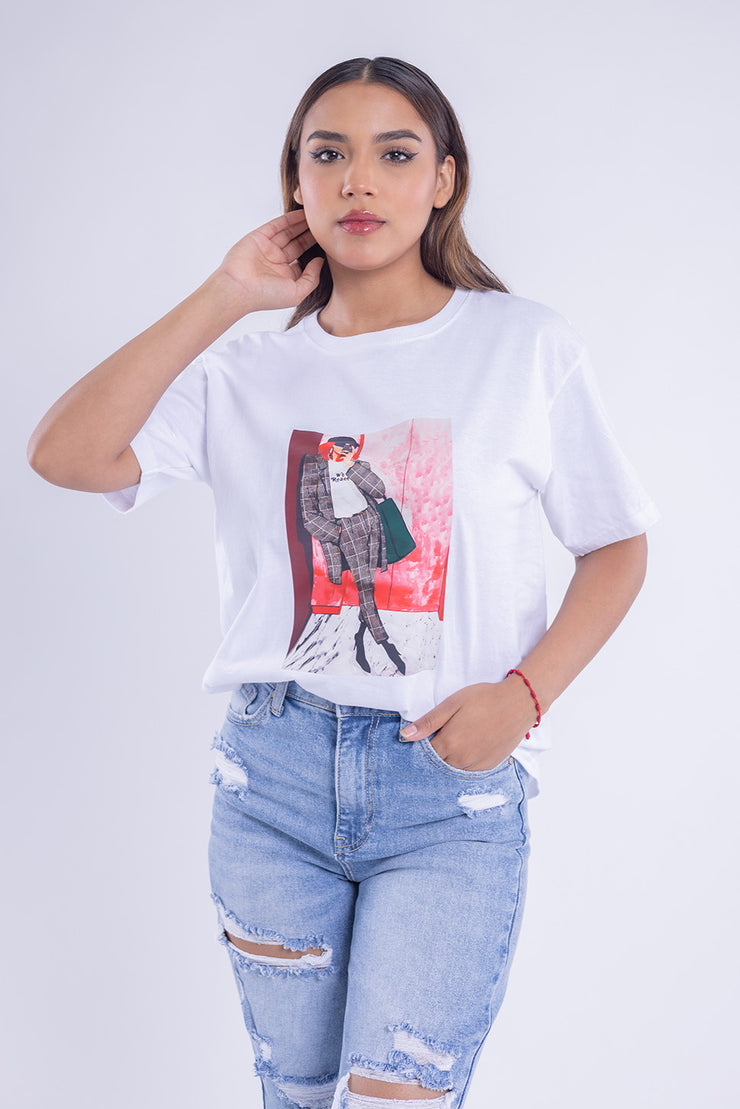 Blusa con estampado de gráficos