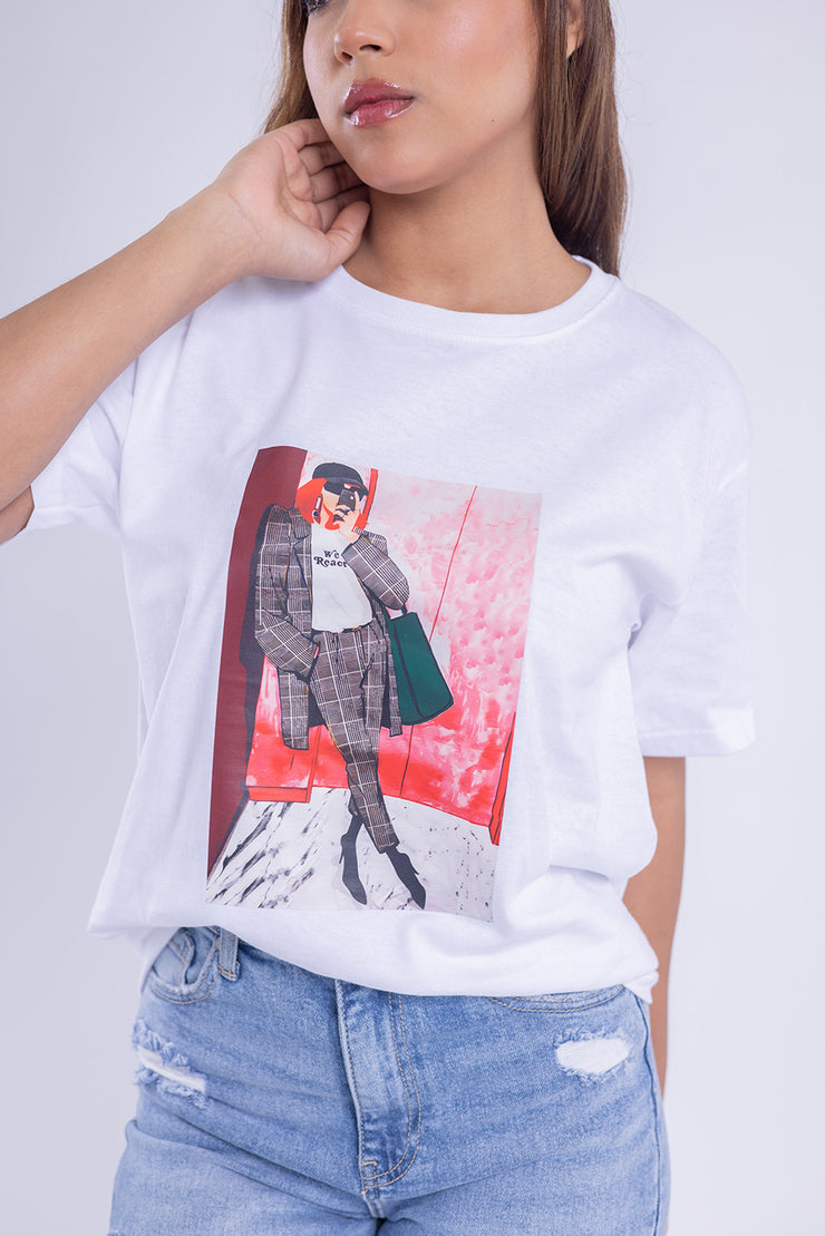 Blusa con estampado de gráficos