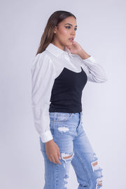 Blusa tipo camisa con top