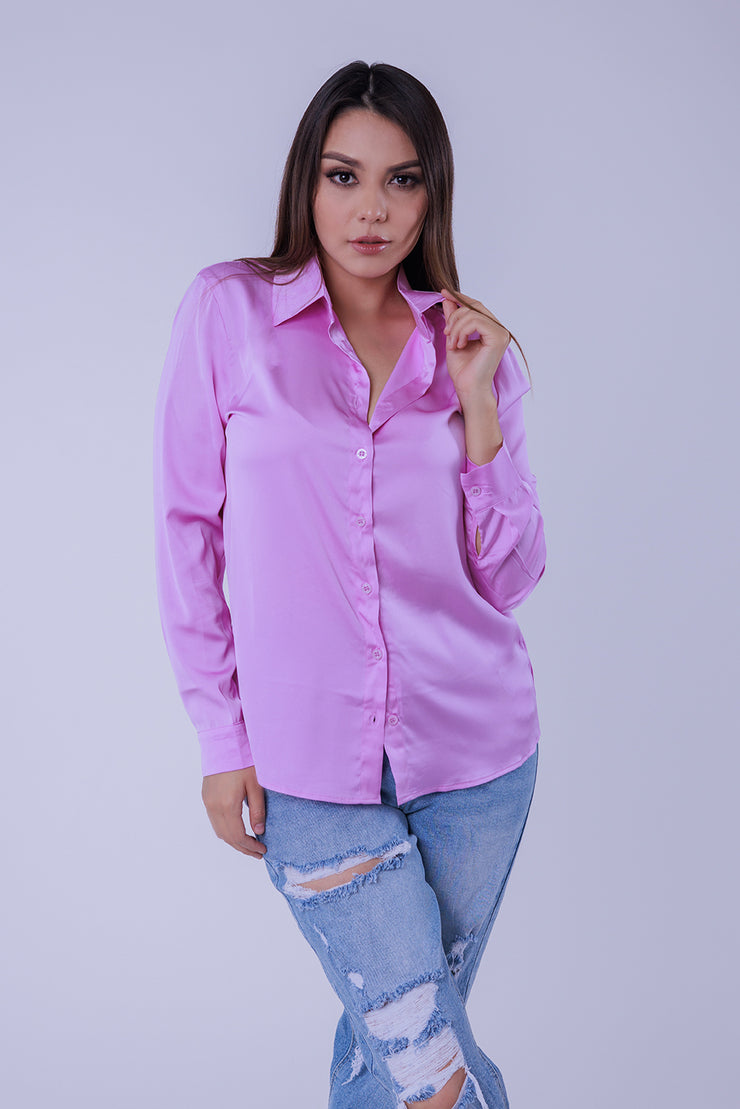 Blusa abotonada manga larga