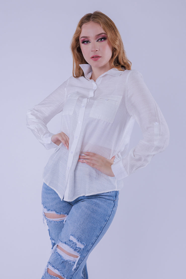 Blusa vaporosa de manga larga