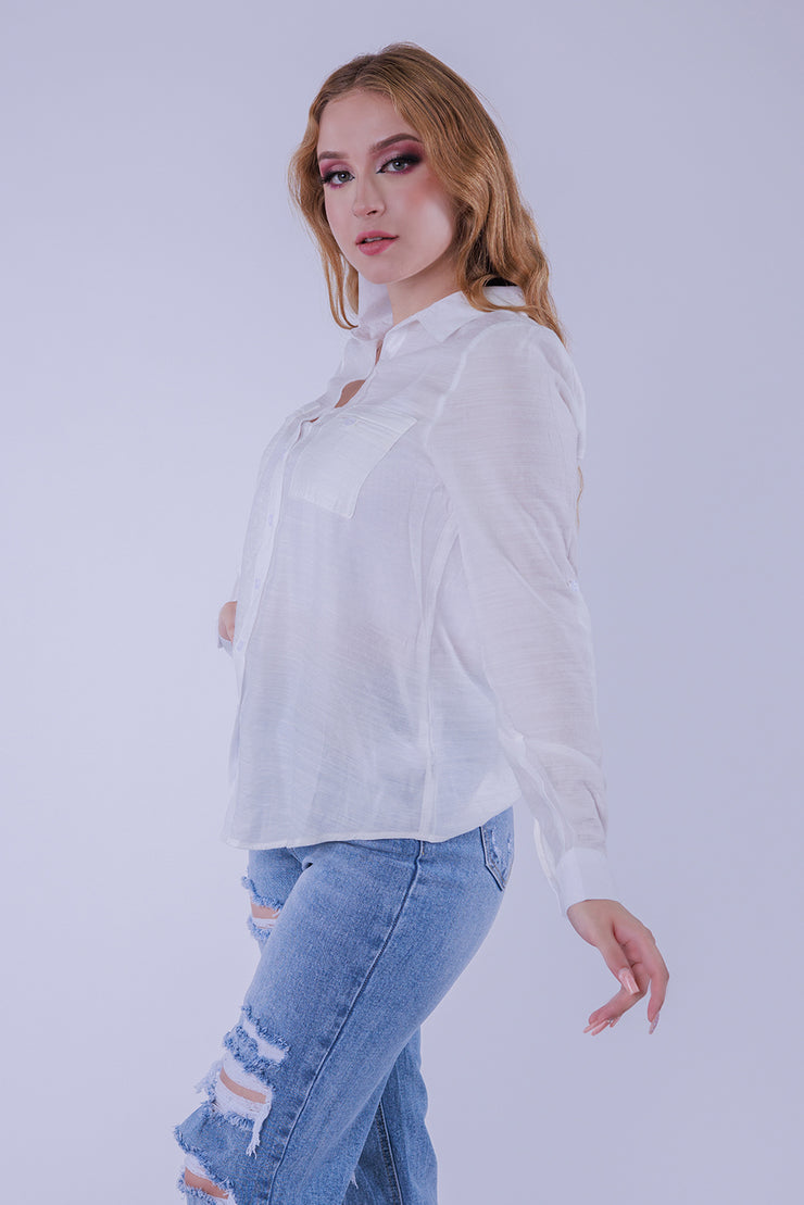 Blusa vaporosa de manga larga