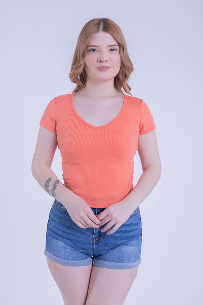 Crop top salmon