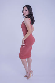 Vestido acanalado de tirantes