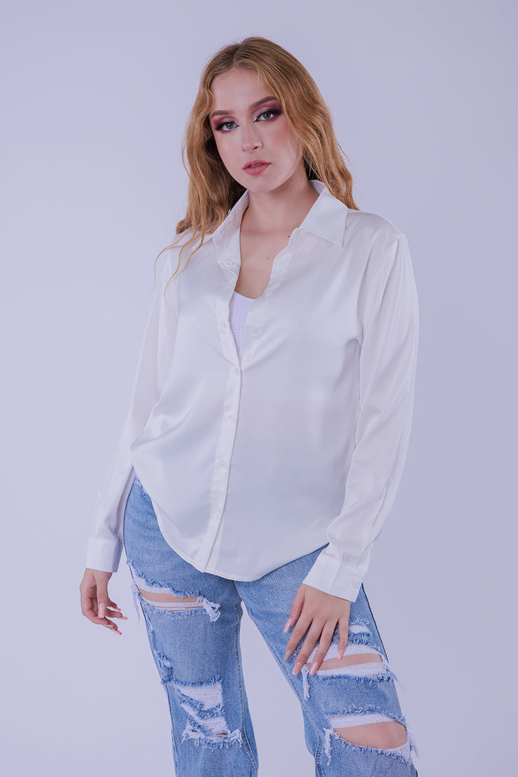 Blusa abotonada manga larga