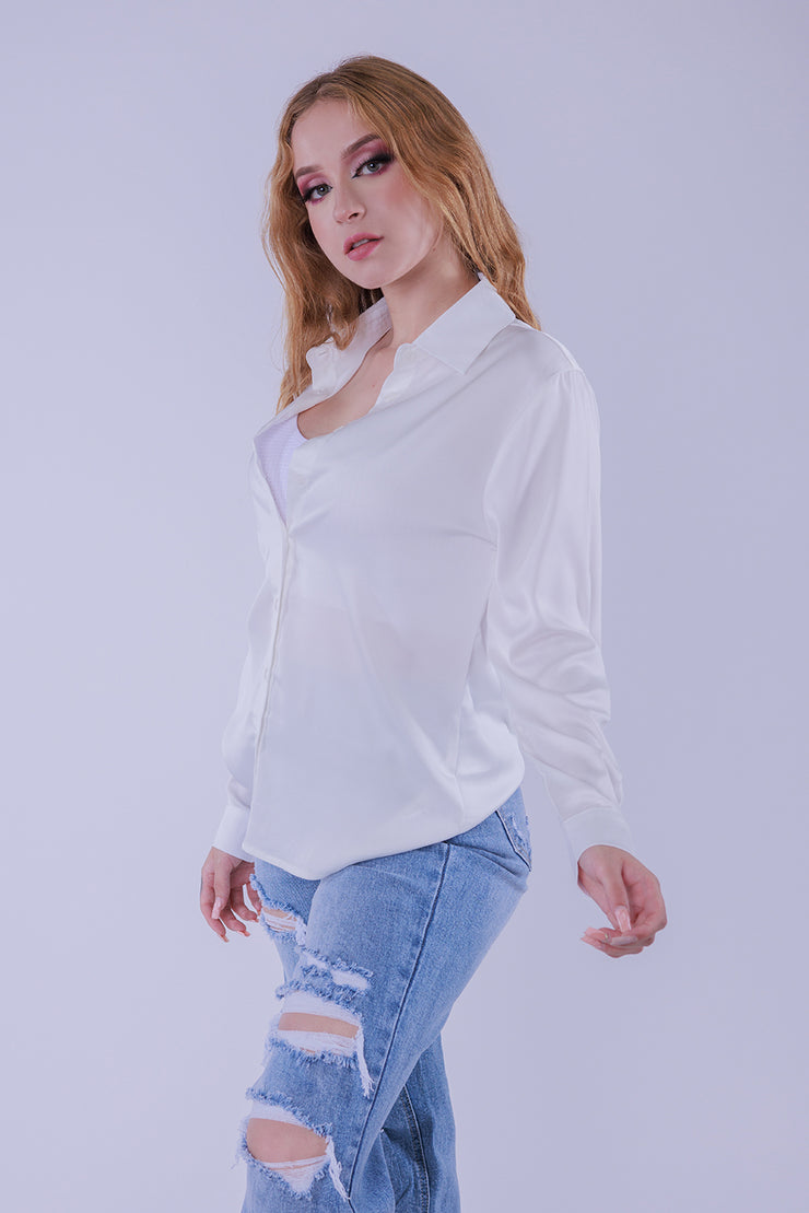 Blusa abotonada manga larga