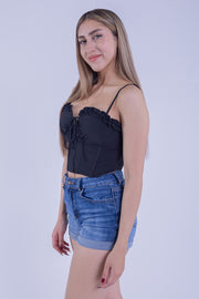 Crop top negro de tirantes