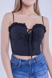 Crop top negro de tirantes