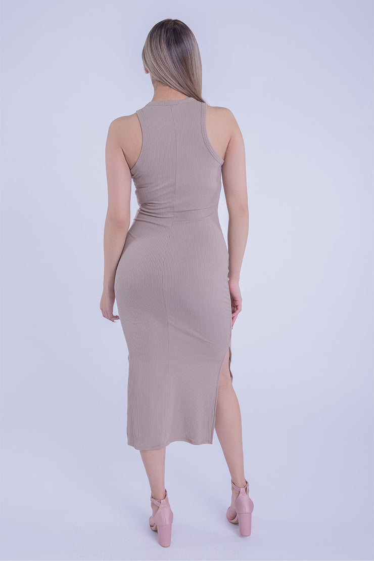 Vestido beige largo