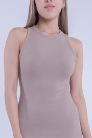 Vestido beige largo