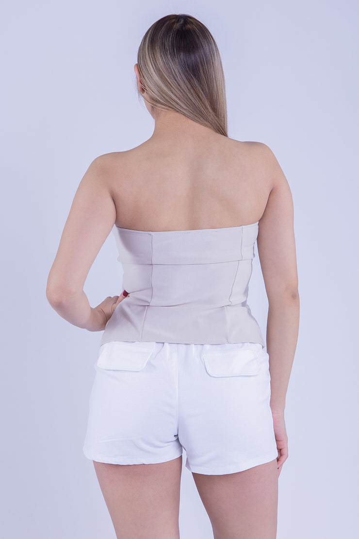 Blusa Strapple abotonada