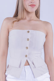 Blusa Strapple abotonada