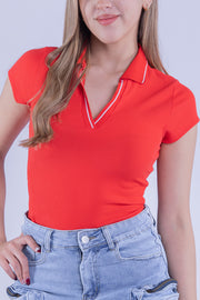Blusa tipo polo naranja