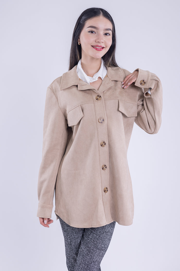 Saco tipo camisola de gamuza
