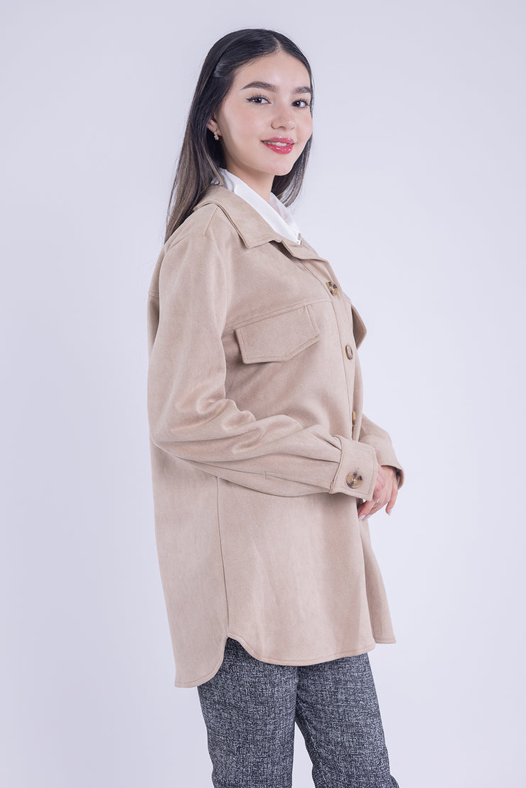 Saco tipo camisola de gamuza