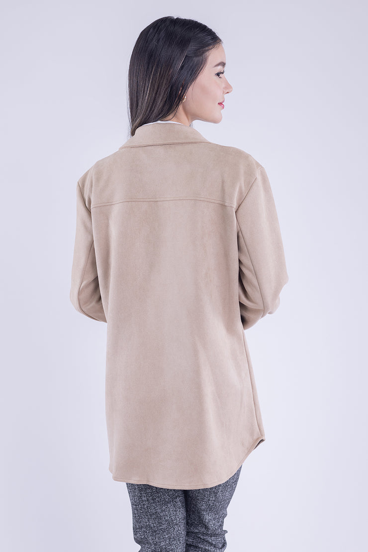 Saco tipo camisola de gamuza