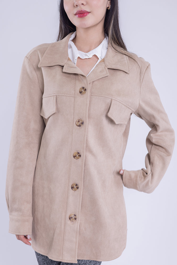 Saco tipo camisola de gamuza