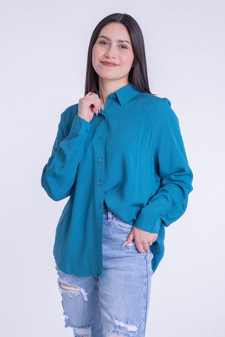 Blusa tipo camisa oversize de vestir