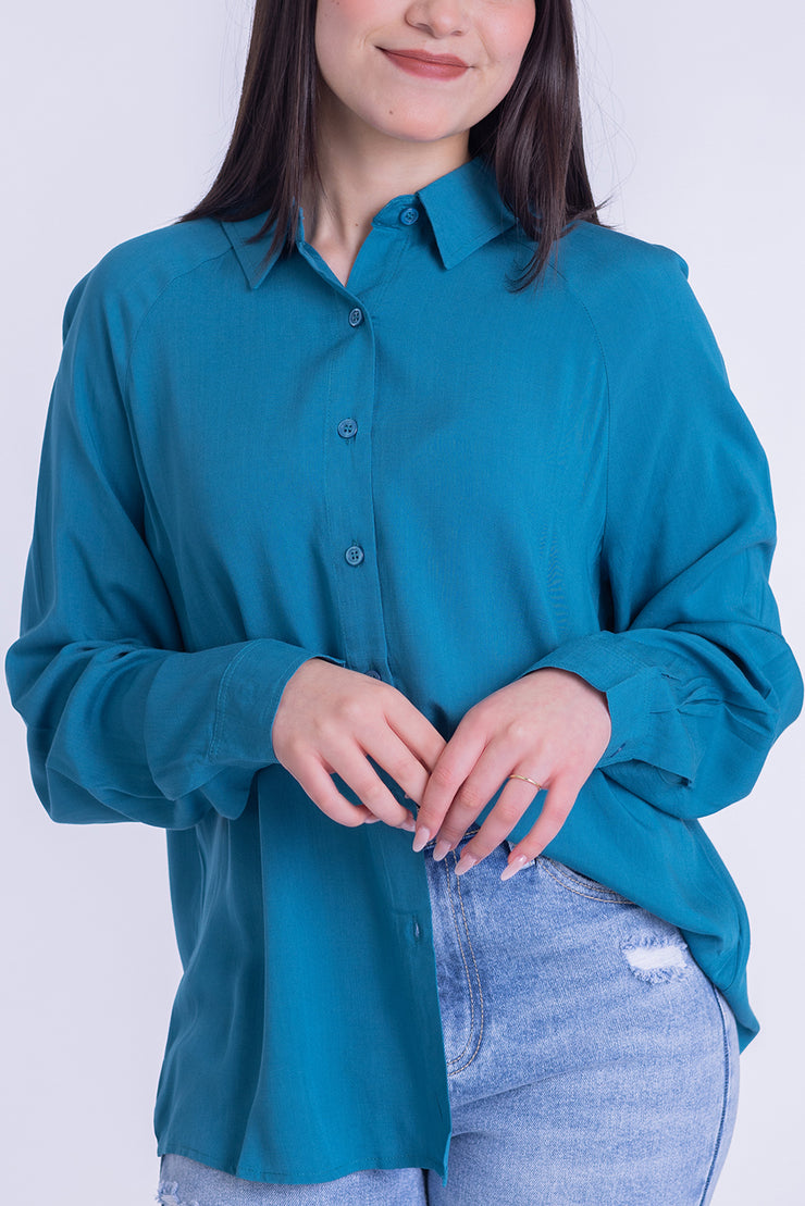 Blusa tipo camisa oversize de vestir