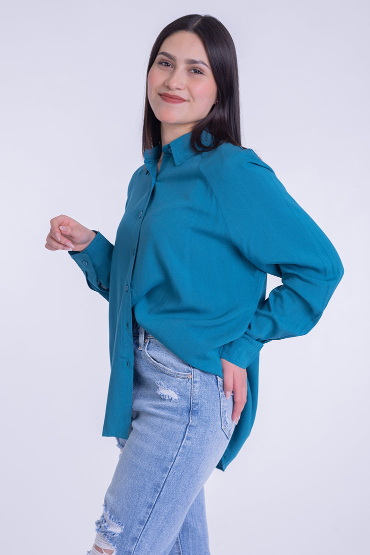 Blusa tipo camisa oversize de vestir